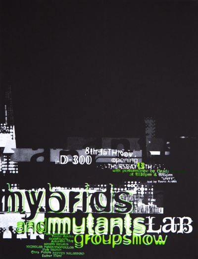 CalArts poster: Hybrids and Mutants Lab Groupshow by HweeMin Loi 