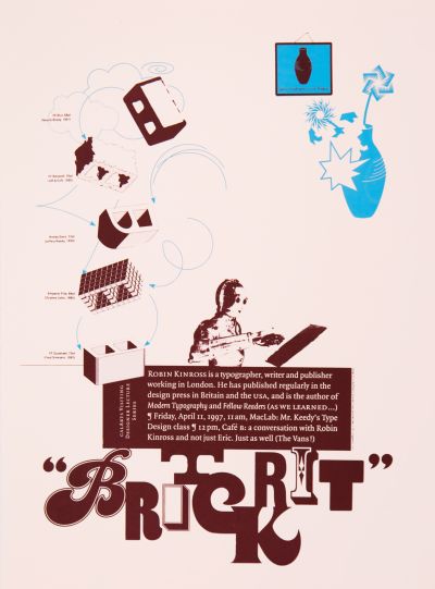CalArts poster: Robin Kinross, Just van Rossum, Erik van Blokland by Andrea Tinnes Jens Gehlhaar Pirco Wolfframm 