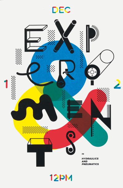 CalArts poster: Experiments in Hydraulics by Kat Dickinson 