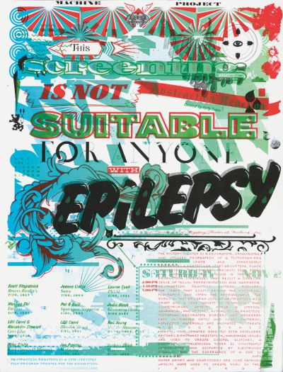 CalArts poster: Abstraction Reaction by Alex Ketchakmadze Sarah Young 