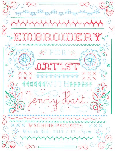 CalArts poster: Embroider For Artist with Jenny Hart by Christina Rodriguez 