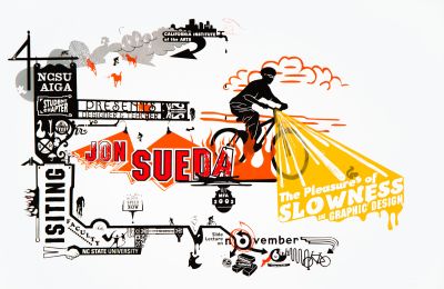 CalArts poster: Jon Sueda: The Pleasures of Slowness in Graphic Design by Jon Sueda 