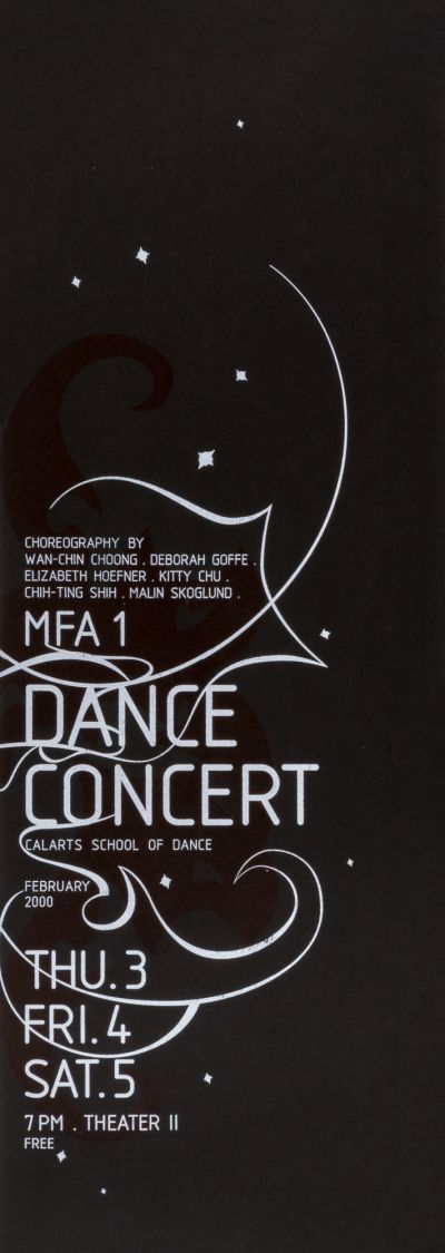 CalArts poster: MFA1 Dance Concert by Petra Michel 