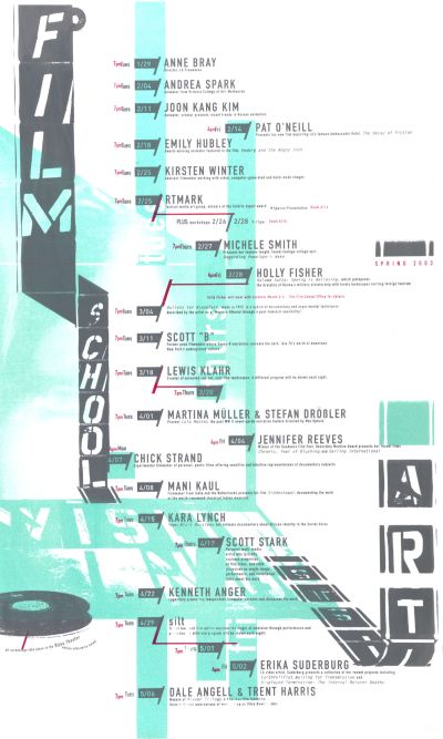 CalArts poster: Film School Visiting Artists by Emily Morishita 