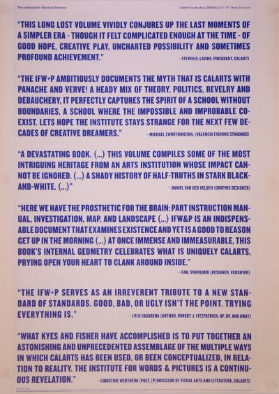 CalArts poster: The Institute for Words + Pictures 1 by Tahli Fisher Zak Kyes 