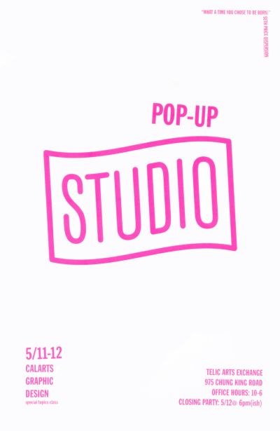 CalArts poster: Pop-Up Studio by 