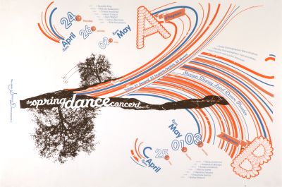 CalArts poster: The Spring Dance Concert by Andrew Bernet Victoria Lam 
