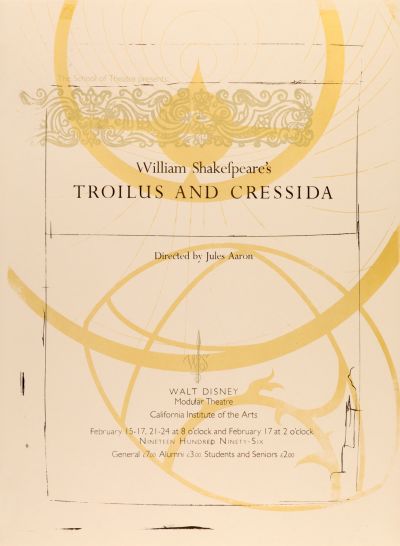 CalArts poster: Troilus and Cressida by Shoshannah Day Strauss 