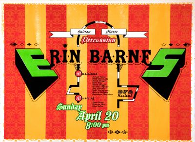 CalArts poster: Indian Music Percussion Erin Barnes by Jose Allard Lee Schulz 