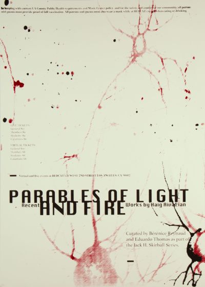 CalArts poster: Parables of Light and Fire by Zhenyu Qu Riddhi Mathuria 