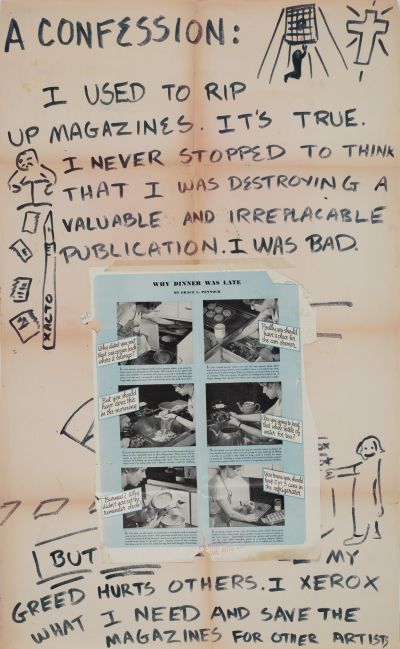 CalArts poster: A Confession by Cathy Tuttle 