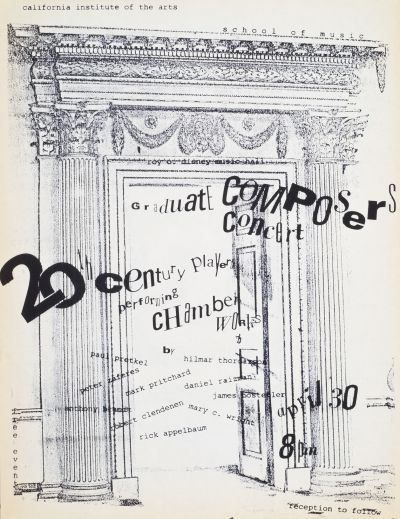 CalArts poster: Graduate Composer Concert by 