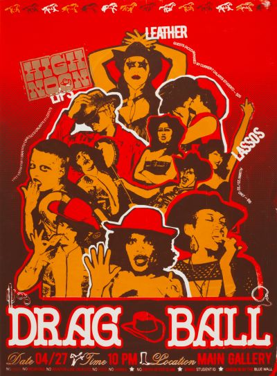 CalArts poster: 2024 Drag Ball: Lips, Leather, Lassos by Maya Alvarado Shivangi Chopra Justin Gold 