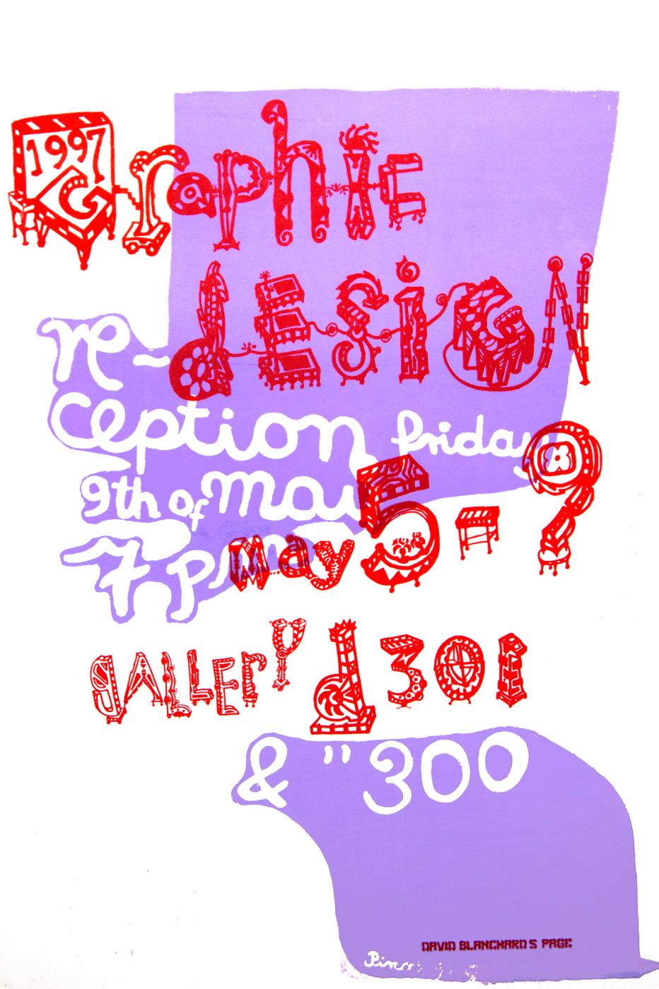 1997 Graphic Design Exhibition poster by David Blanchard, Pirco