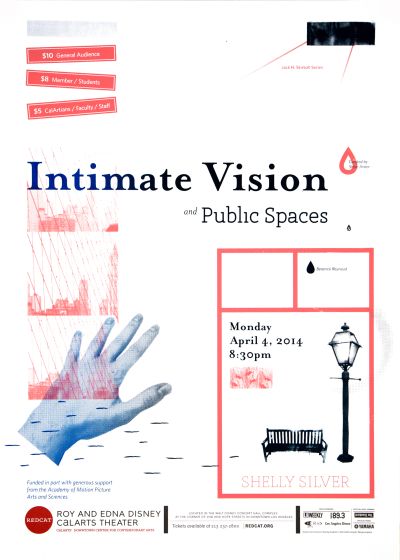 CalArts poster: REDCAT: Intimate Vision and Public Spaces by Andrea Juhie Kim Jenny Song 