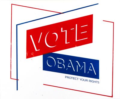 CalArts poster: Vote Obama: Protect Your Rights by Jesse Frankel 