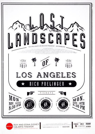 CalArts poster: REDCAT: Lost Landscapes by Chathurika Thenuwara Tina Hung 