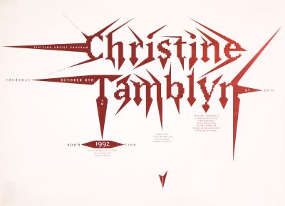 CalArts poster: Christine Tamblyn by James Stoecker 