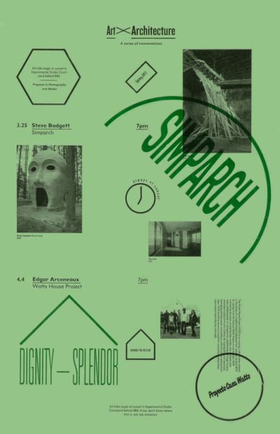 CalArts poster: Art x Architecture: Simparch &#038; Edgar Arcenaux by Scott Barry 