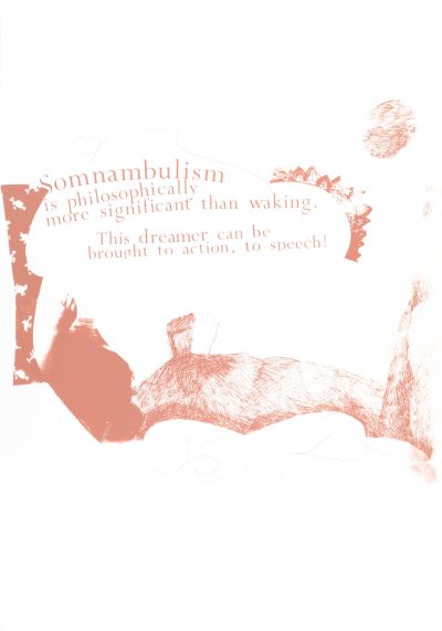 CalArts poster: Somnambulism Is Philosophically More Significant Than Waking by Gail Swanlund 