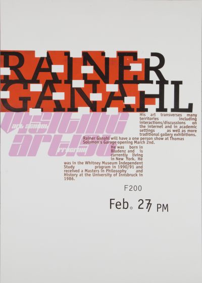 CalArts poster: Rainer Ganahl by Weston Bingham 