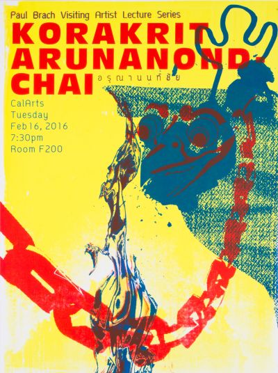 CalArts poster: Korakrit Arunanondchai by Spencer Abrams Alyson Yee Bradley Krebs 