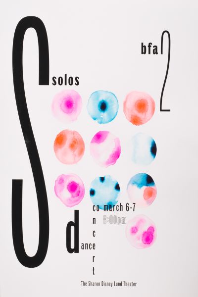 CalArts poster: Solos Dance Concert by Dariia Zamrii 