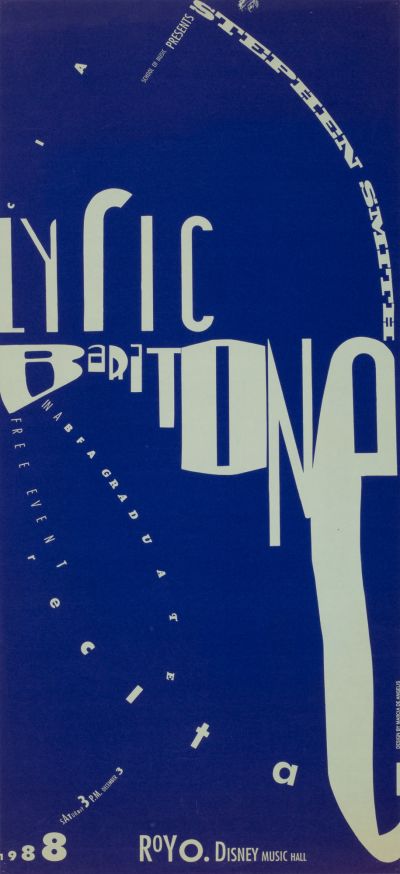 CalArts poster: Stephen Smith Lyric Baritone by Marcia De Angelis 