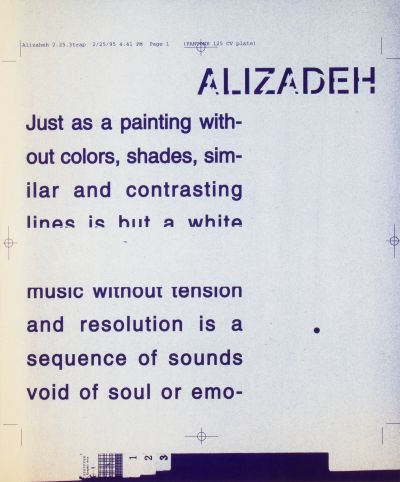 CalArts poster: Hossein Alizadeh by Shawn McKinney 