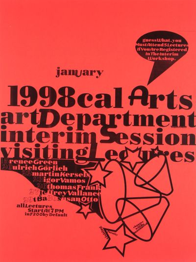 CalArts poster: Interim Session Visiting Lectures by HweeMin Loi 