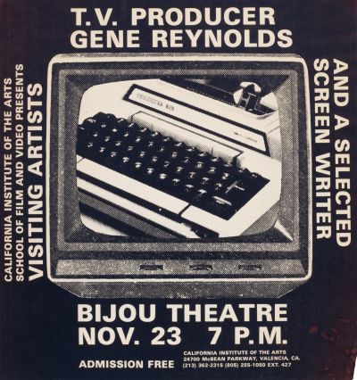 CalArts poster: Gene Reynolds and Selected Screenwriter by 