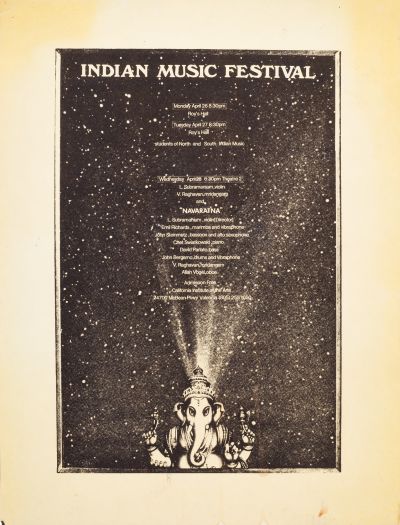 CalArts poster: Indian Music Festival by Koji Takei 