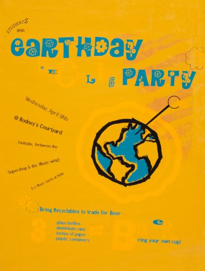 CalArts poster: Earth Day Recycling Party by 