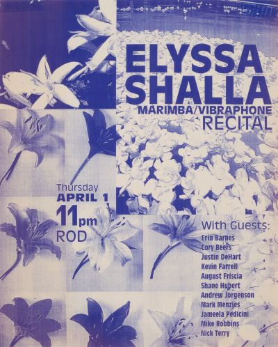 CalArts poster: Elyssa Shalla Recital by 