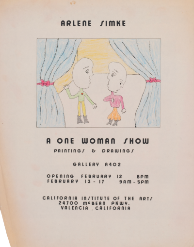 CalArts poster: A One Woman Show by Arlene Simke 