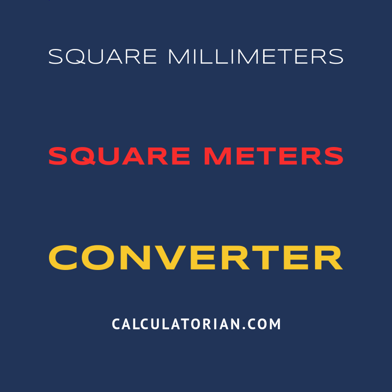 Convert from square mm to square m (mm2 to m2) - Very easy 