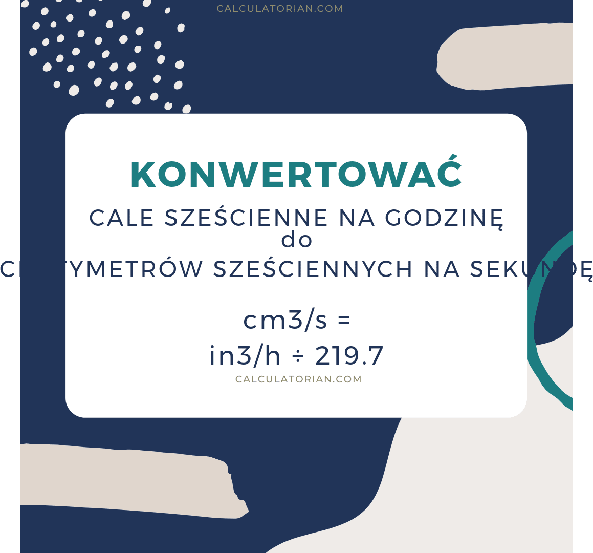 Formuła konwersji volume-flow-rate z Cale sześcienne na godzinę na Centymetrów sześciennych na sekundę