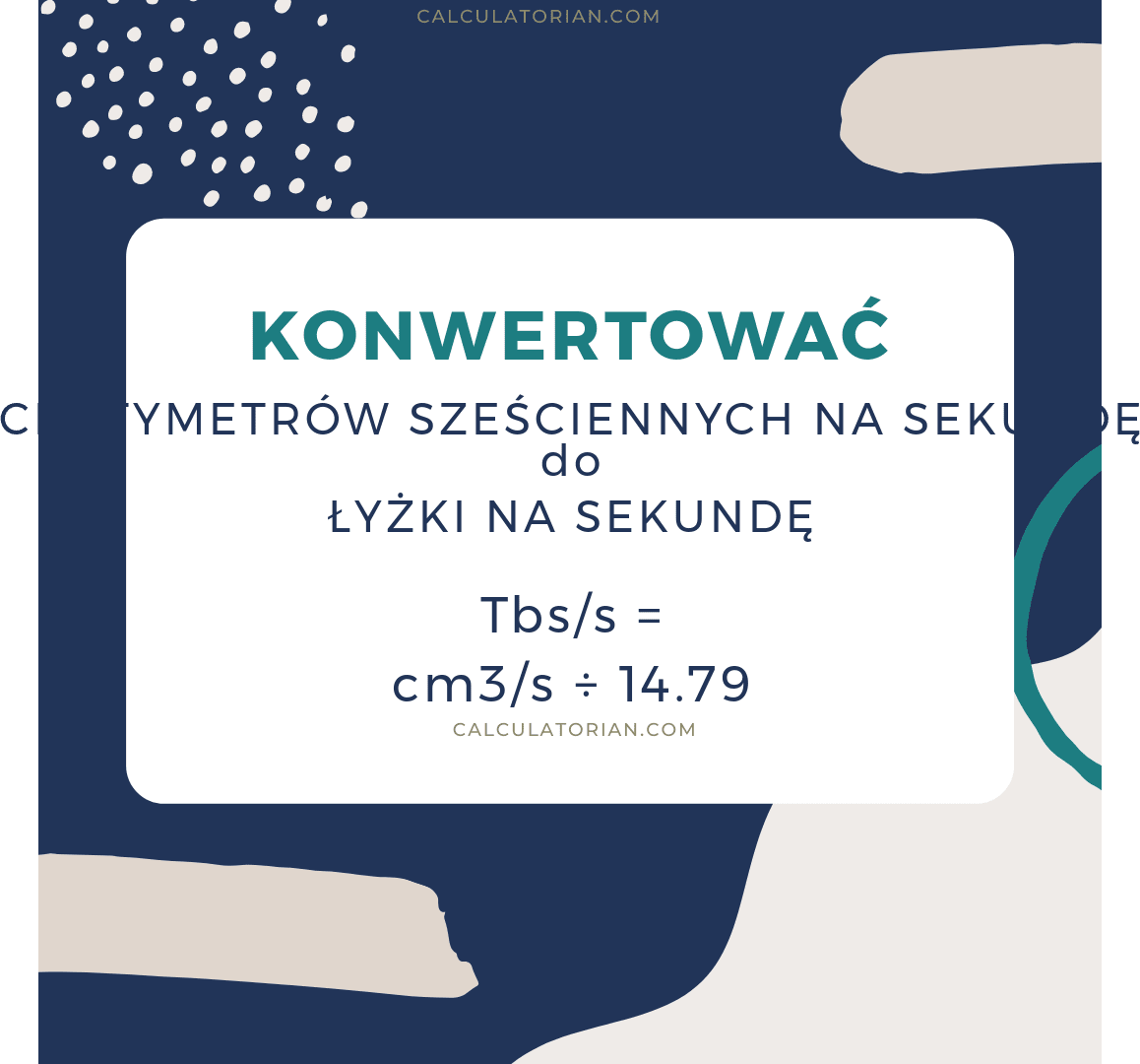 Formuła konwersji volume-flow-rate z Centymetrów sześciennych na sekundę na Łyżki na sekundę