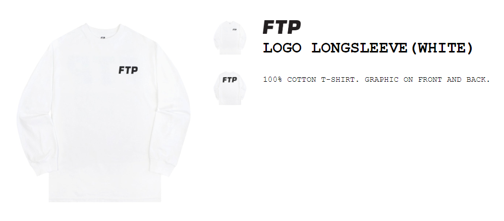 🛹 FTP FUCKTHEPOPULATION Logo Long Sleeve Shirt Size Medium