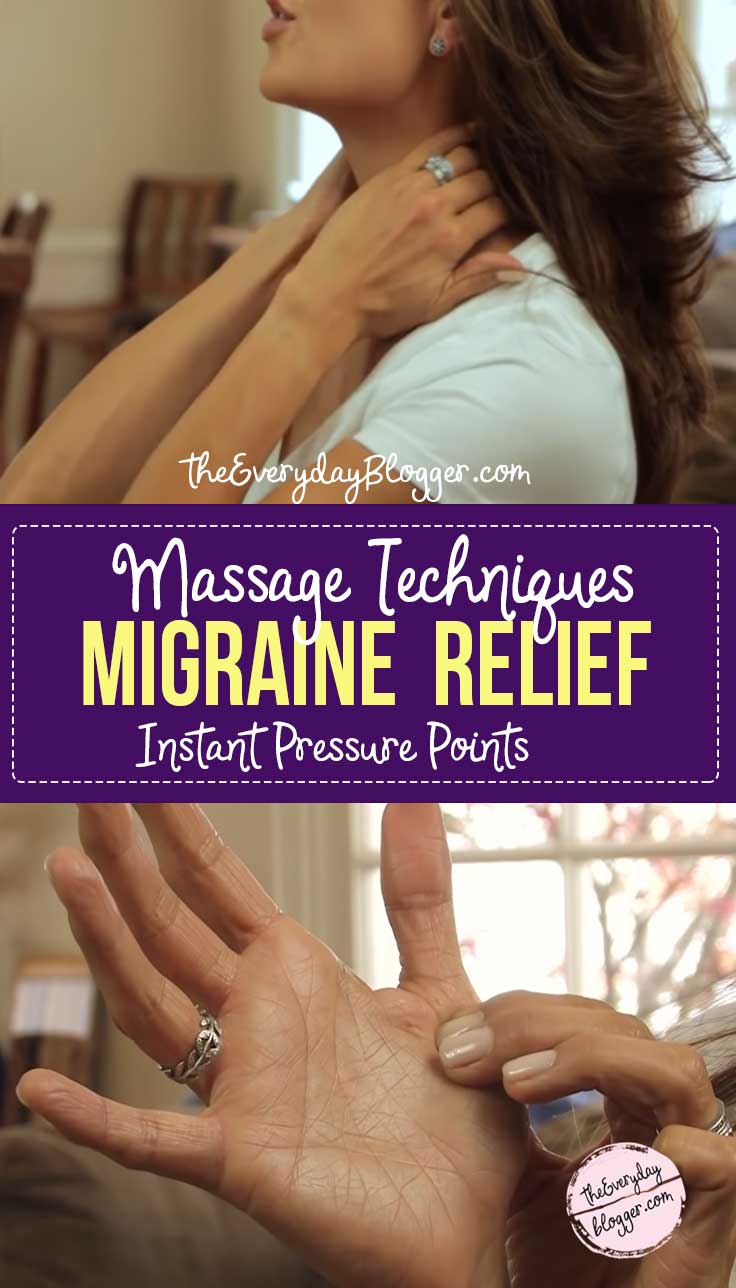 Learn the right pressure points to get instant relief for migraine, headaches, tension, stress, and a throbbing brain.