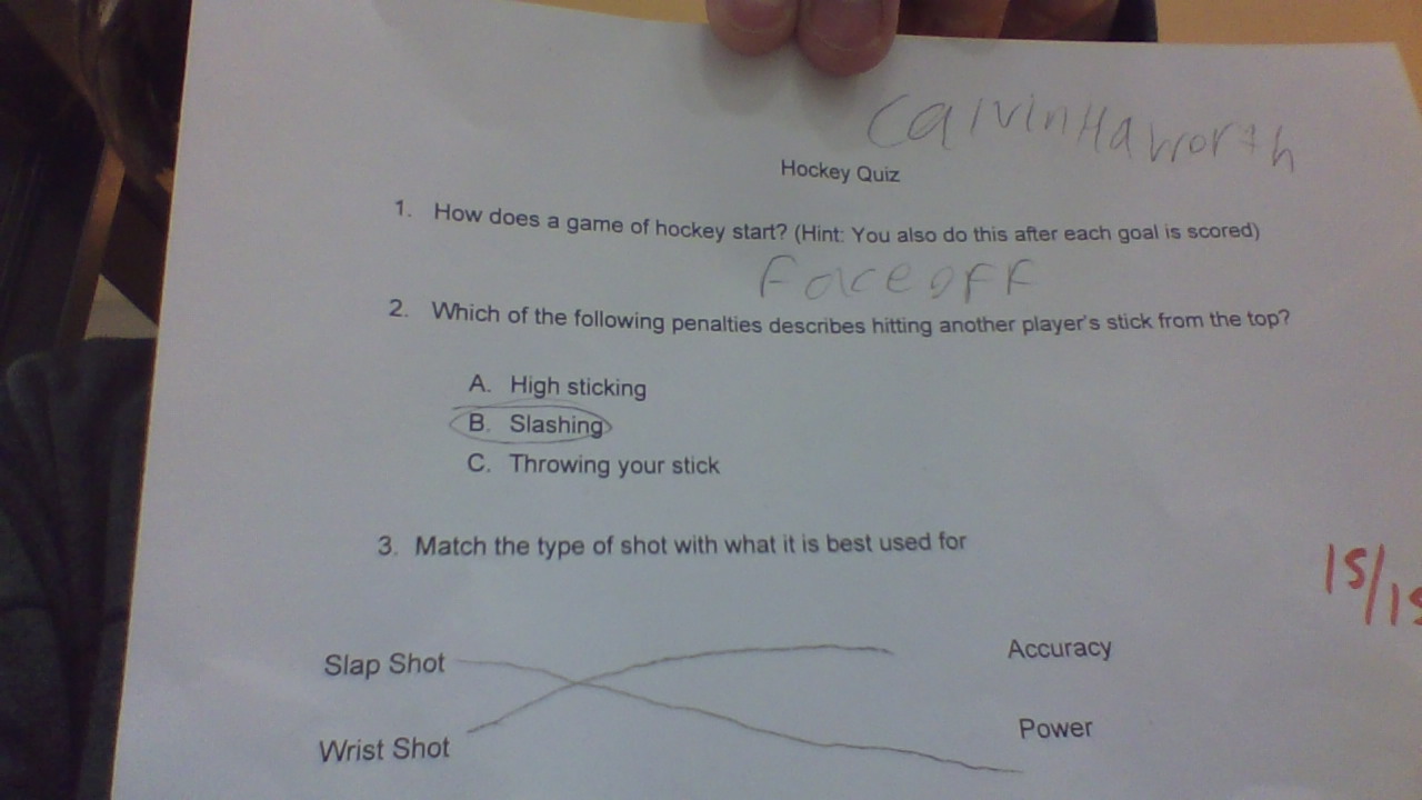 Hockey quiz