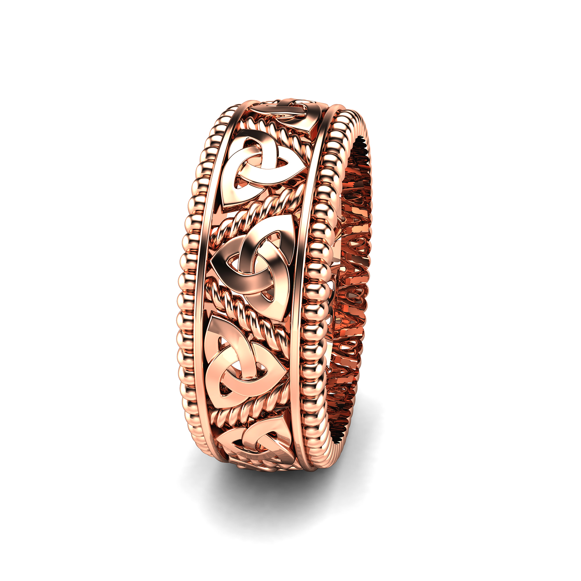 Celtic rose gold wedding bands on sale
