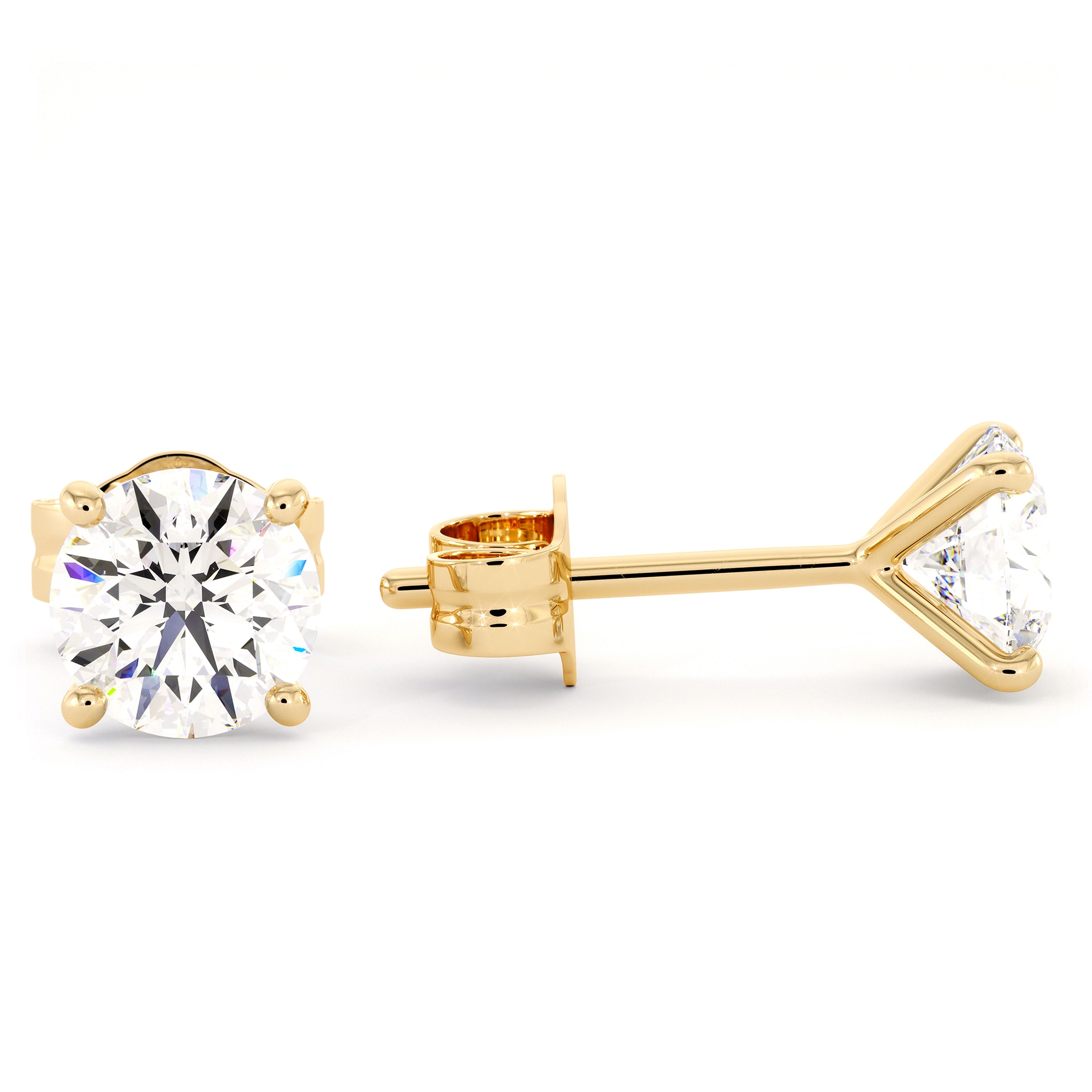 Women's Gold Diamond Stud Earrings