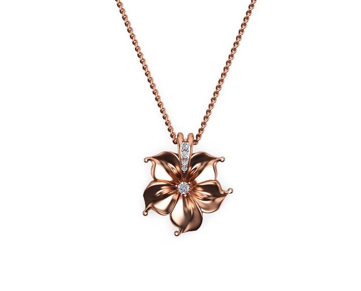 Chanel Necklace Pendant Camellia Bronze Woman Authentic Used C2926