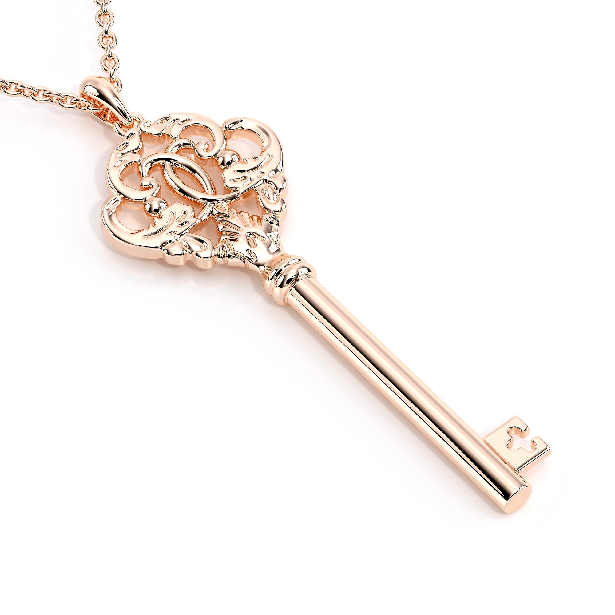 Tiny Rose Gold Classic Key Necklace, Rose Gold Key Necklace, Key Necklace,  Layering Necklace Hand Made