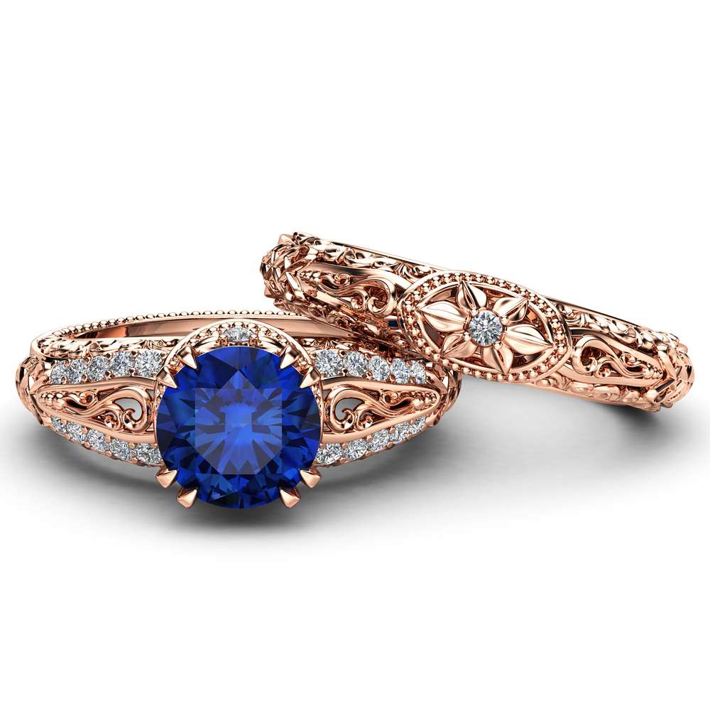 14k Yellow Gold Custom Pink Sapphire And Diamond Ring #102007