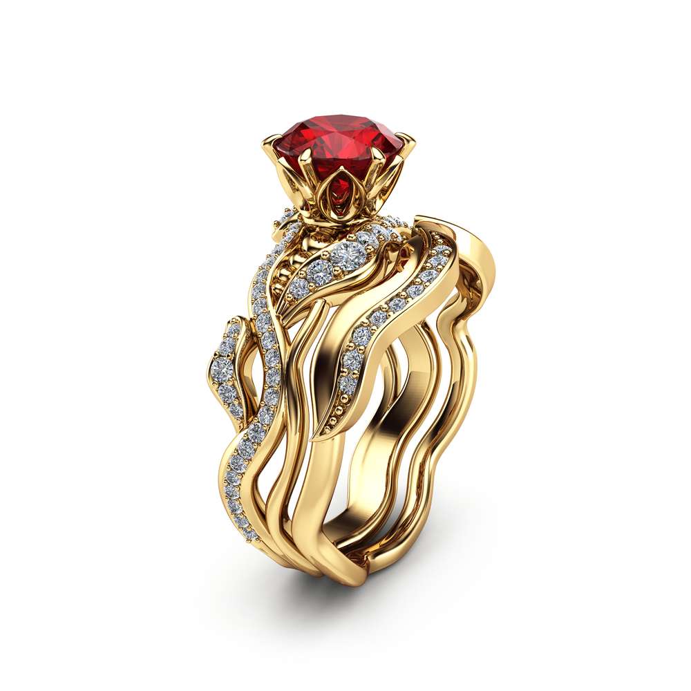 Ruby wedding cheap rings