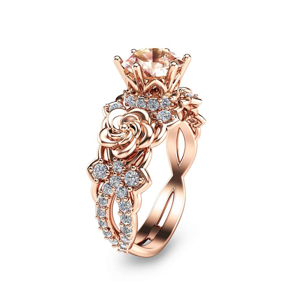 Rosa Del Amor' 1.20ct Princess Cut Rose Gold Engagement Ring