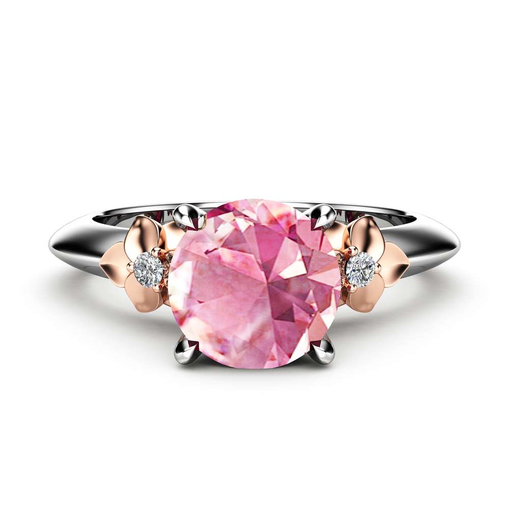 Pink Moissanite Engagement Ring Unique Rose Gold Engagement Ring - Camellia  Jewelry