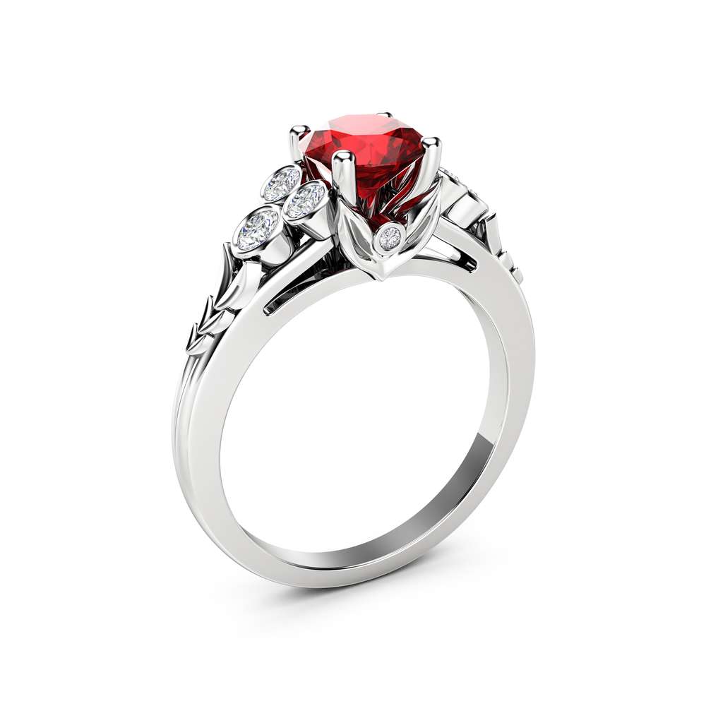 ruby engagement rings white gold